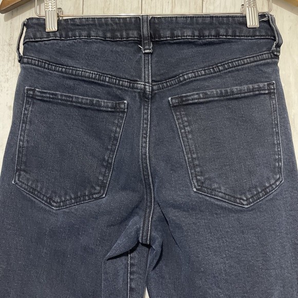 Old Navy Jeans Women's 2 O.G. Black Straight High Rise Distressed Secret Pockets - Picture 6 of 8